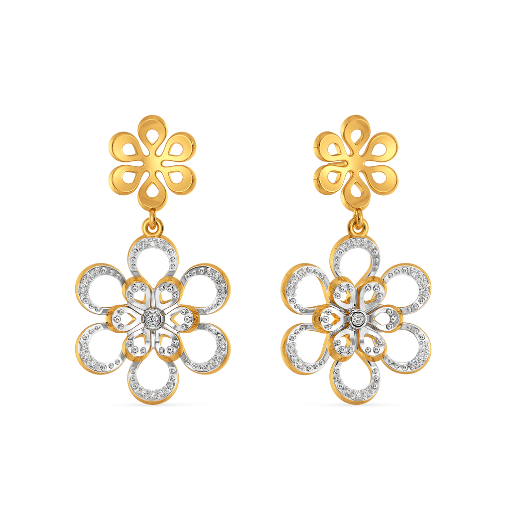 Amber Petals Diamond Earrings