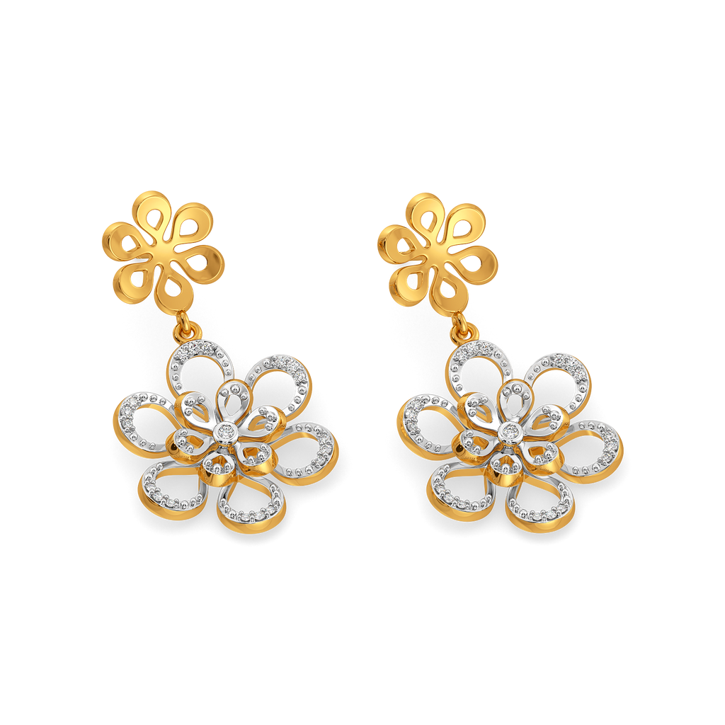 Amber Petals Diamond Earrings