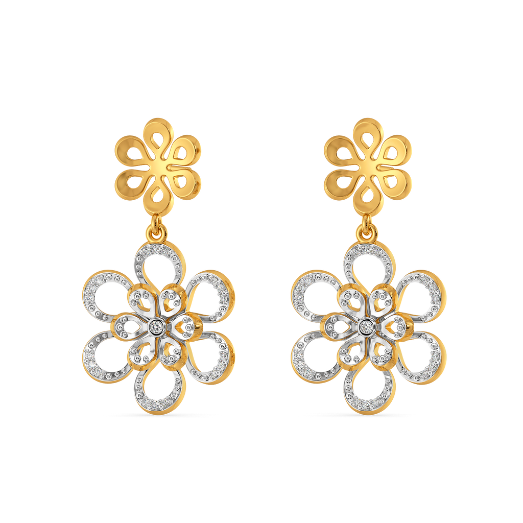 Amber Petals Diamond Earrings