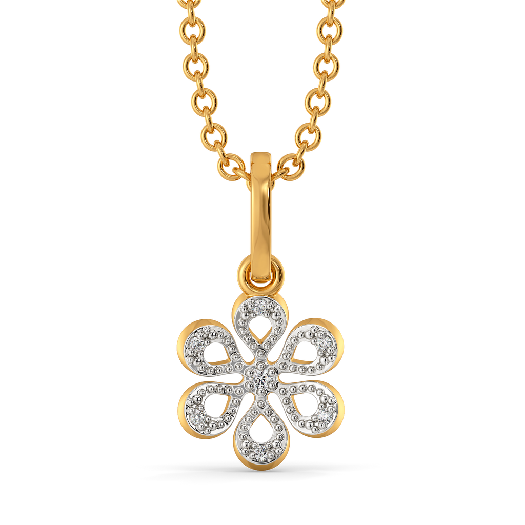Amber Petals Diamond Pendants