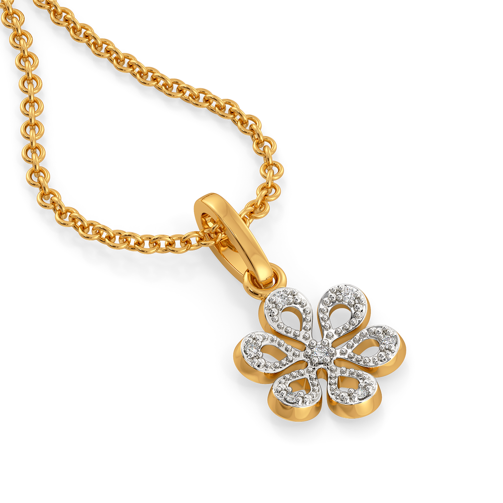Amber Petals Diamond Pendants