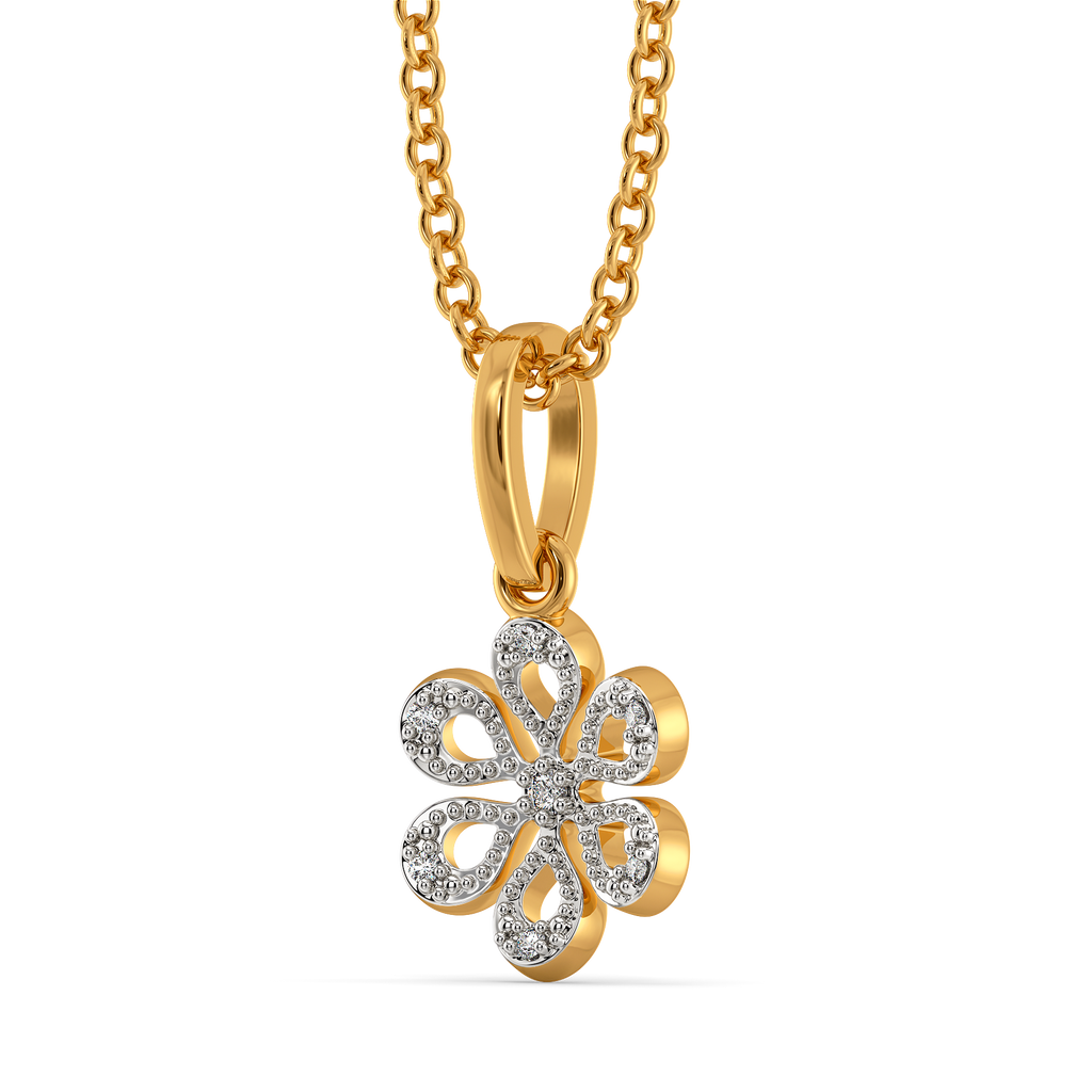 Amber Petals Diamond Pendants