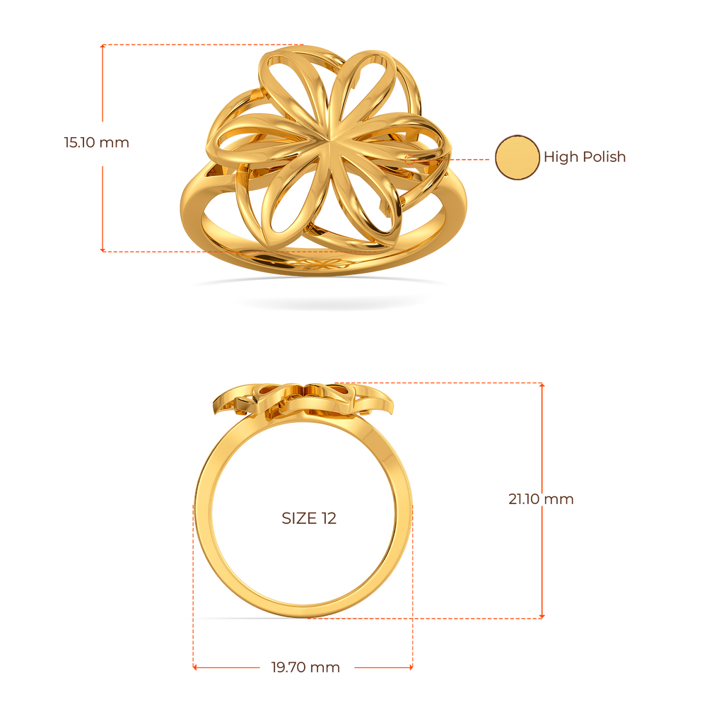 Amber Bloom Gold Rings image
