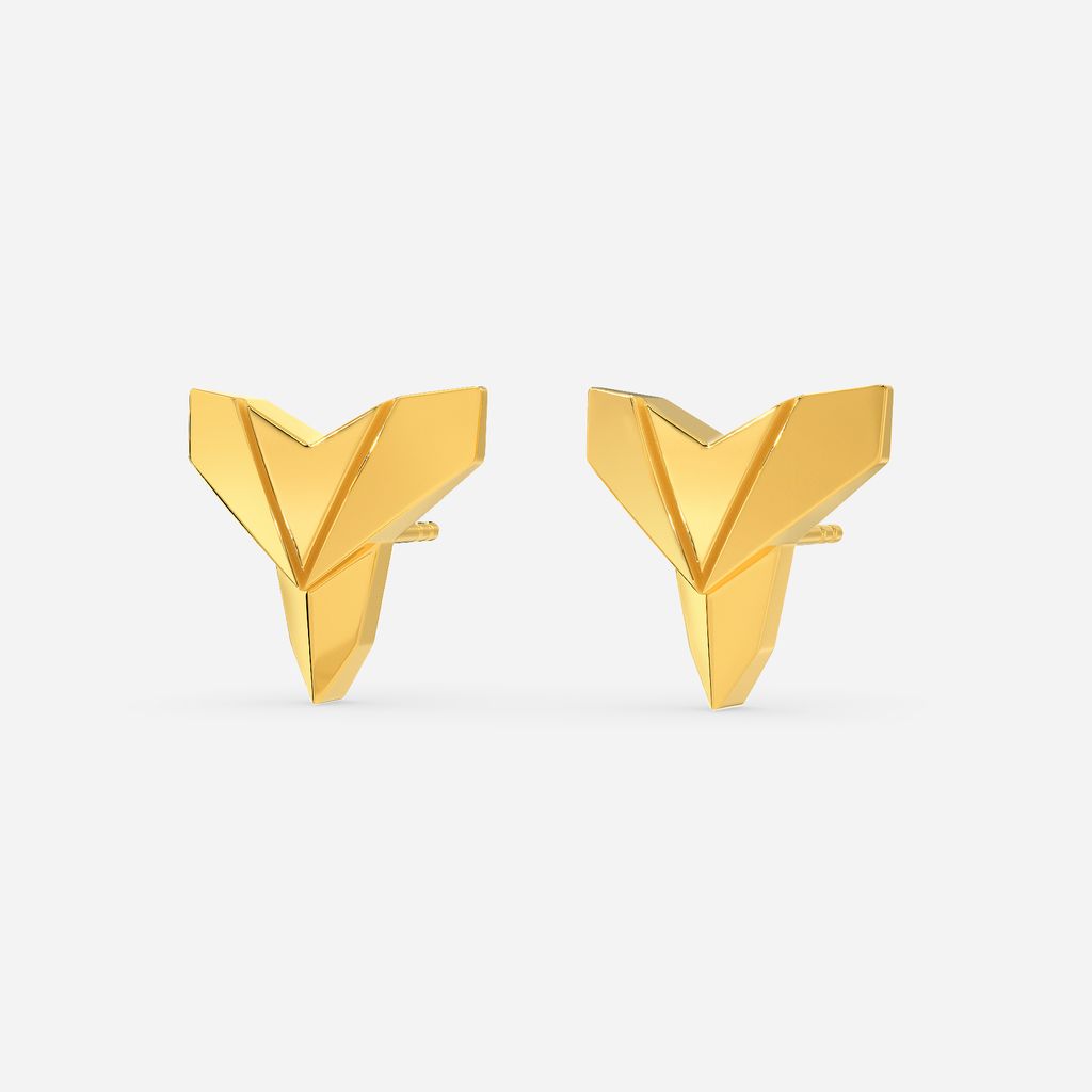 Edgy Enigma Gold Earrings