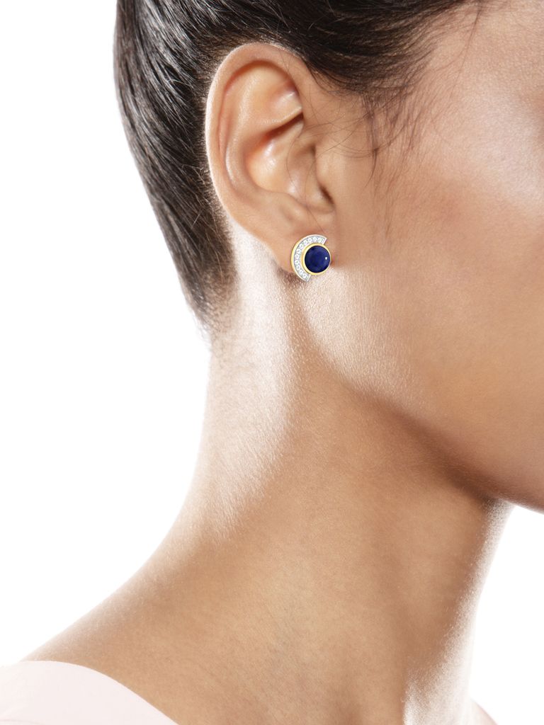 Fiery Blue Diamond Earrings