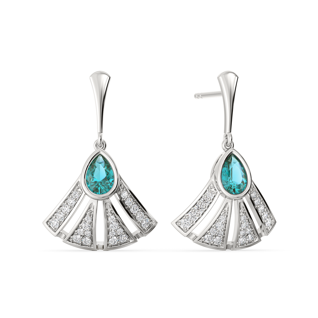 Cool in Cerulean Hues Diamond Earrings