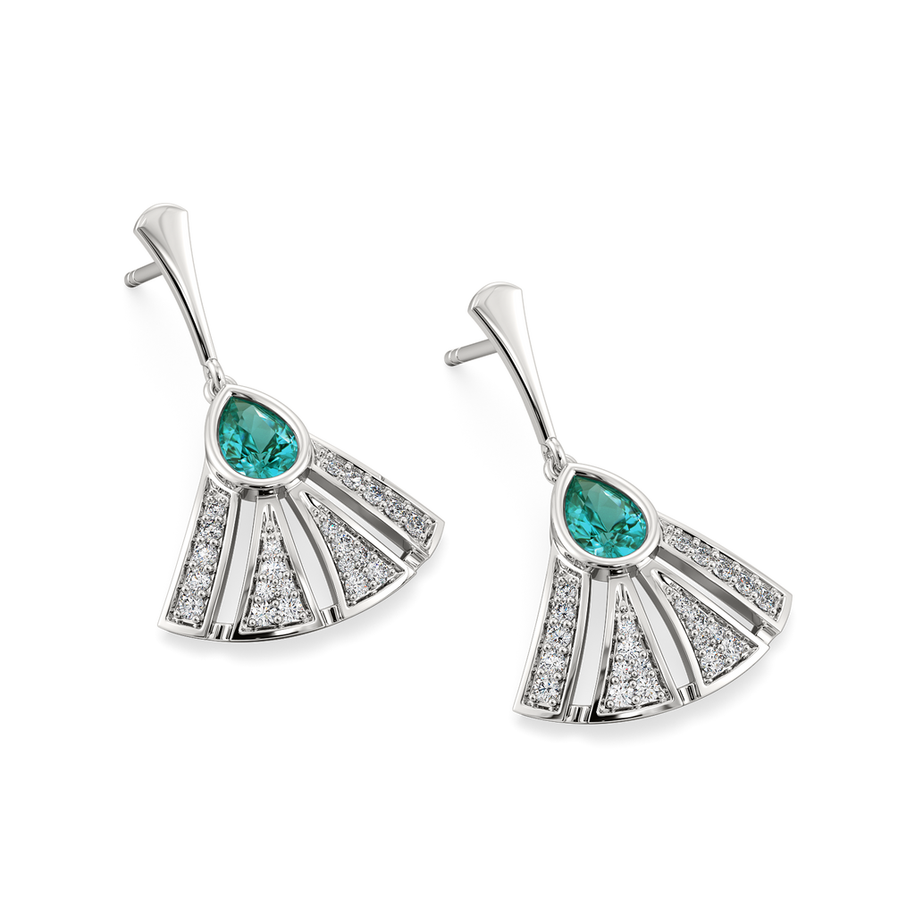 Cool in Cerulean Hues Diamond Earrings
