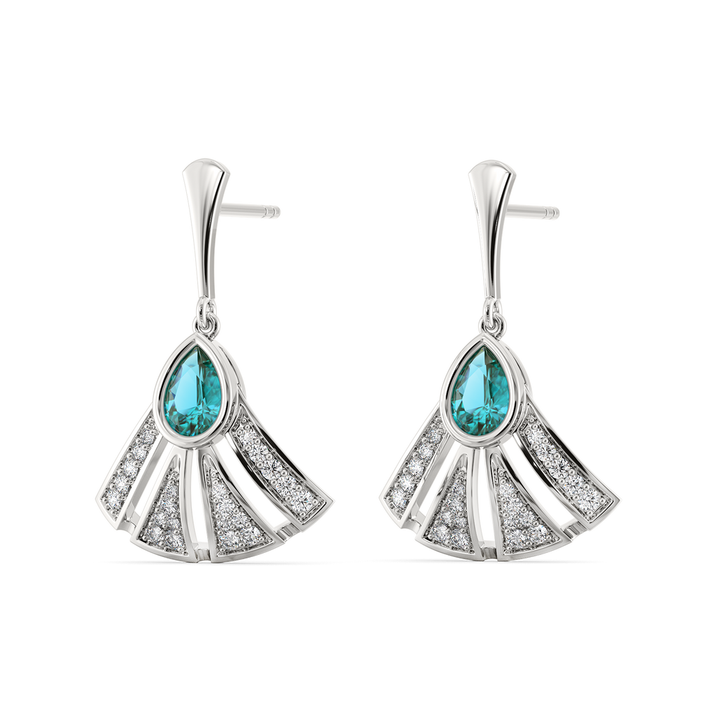 Cool in Cerulean Hues Diamond Earrings