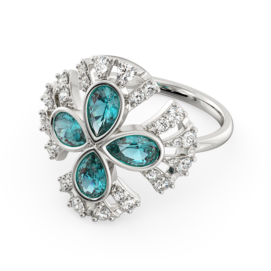 Cool in Cerulean Hues Diamond Rings alternate view 2