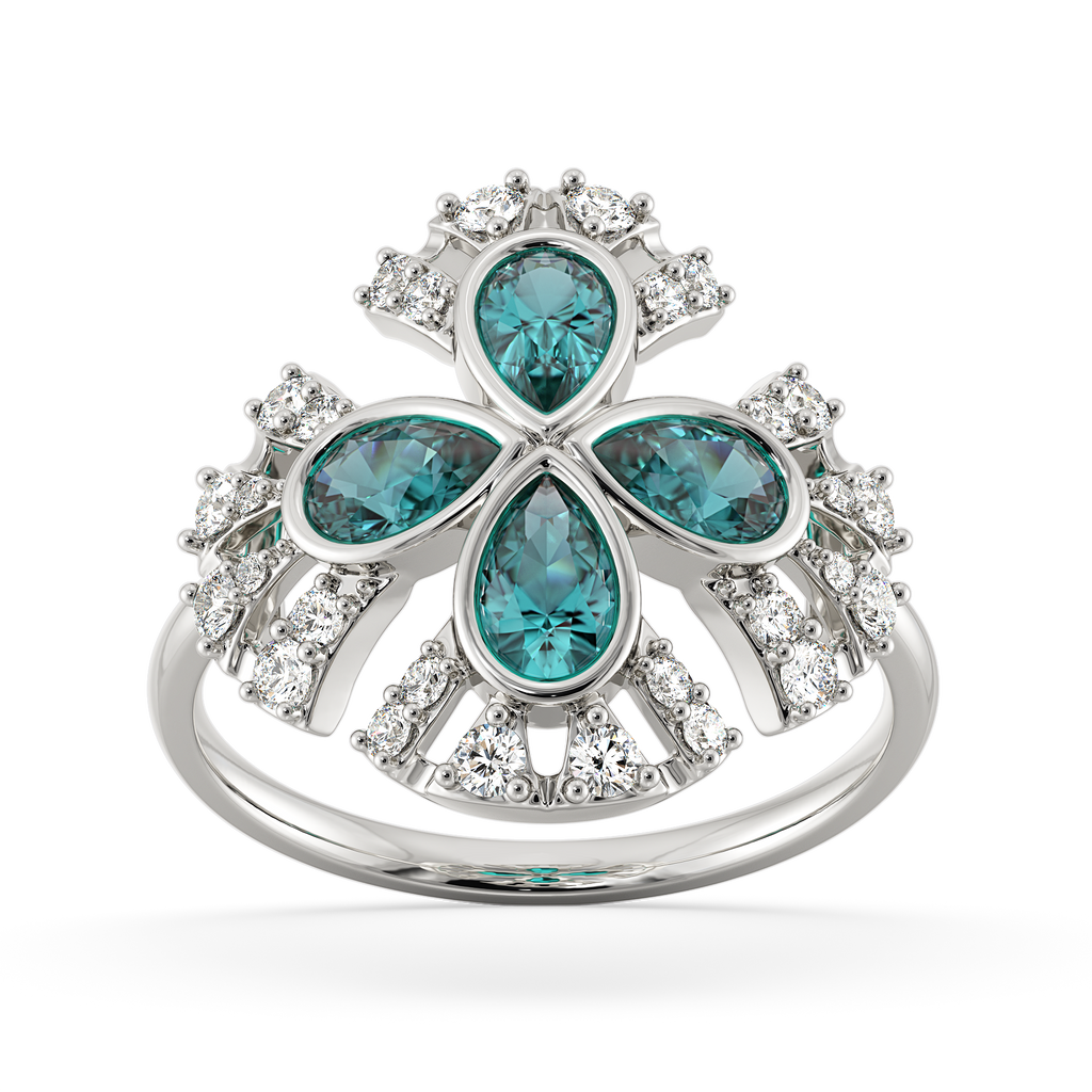 Cool in Cerulean Hues Diamond Rings alternate view 3
