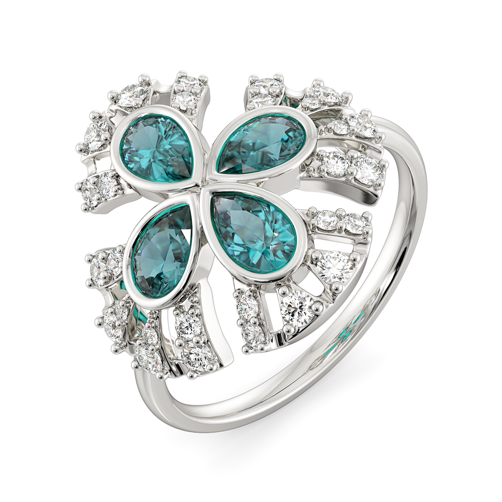 Cool in Cerulean Hues Diamond Rings