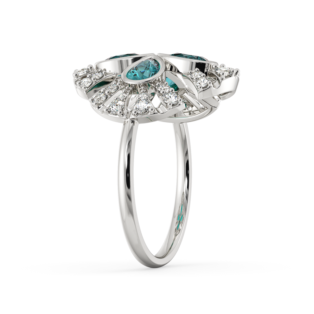 Cool in Cerulean Hues Diamond Rings image