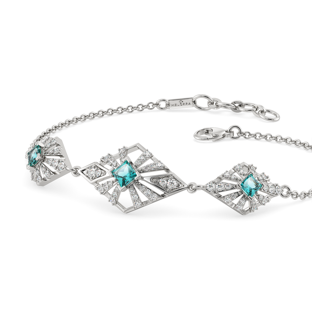 Styled in Cerulean Diamond Bracelets