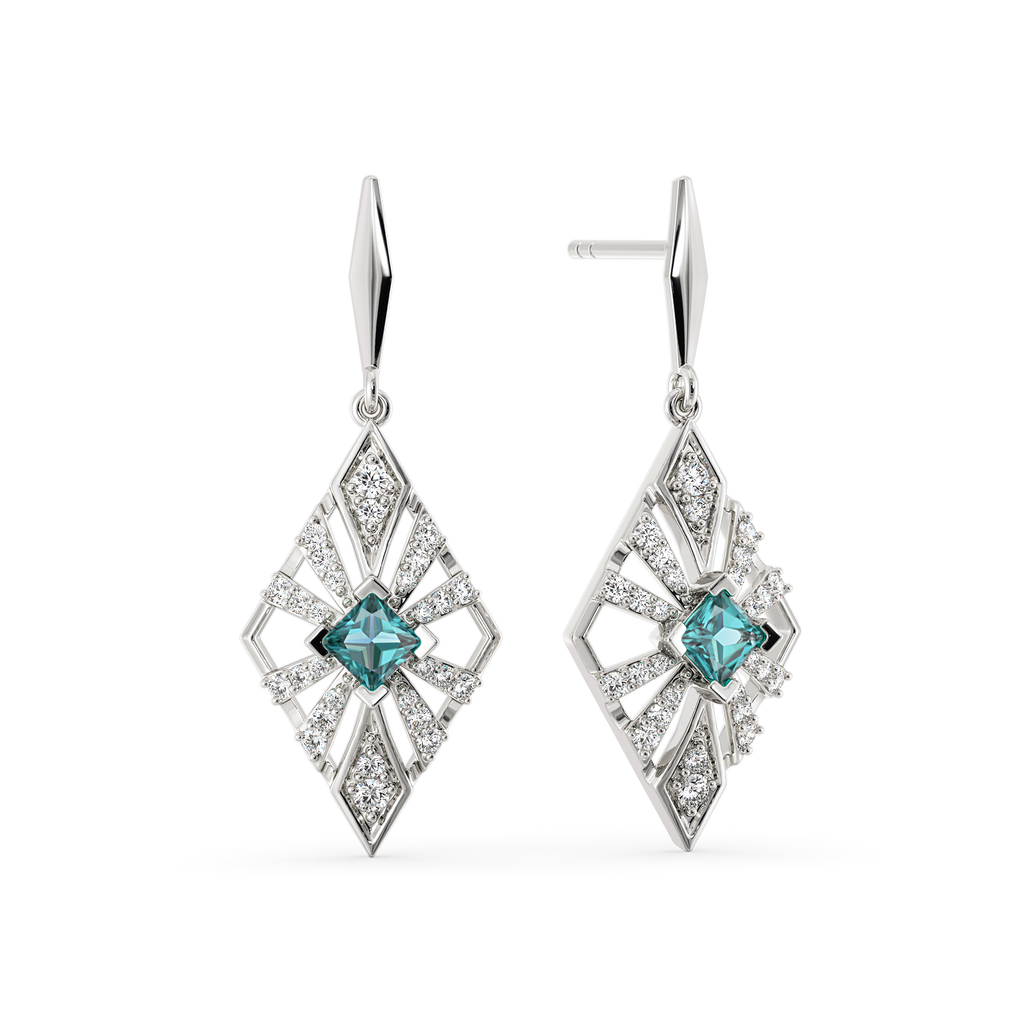 Styled in Cerulean Diamond Earrings
