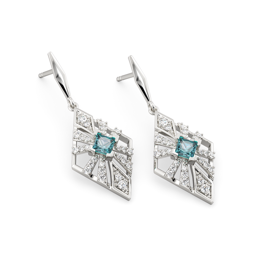 Styled in Cerulean Diamond Earrings