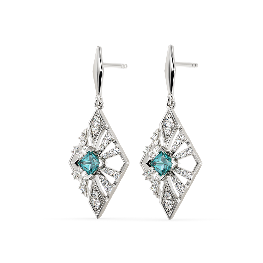 Styled in Cerulean Diamond Earrings