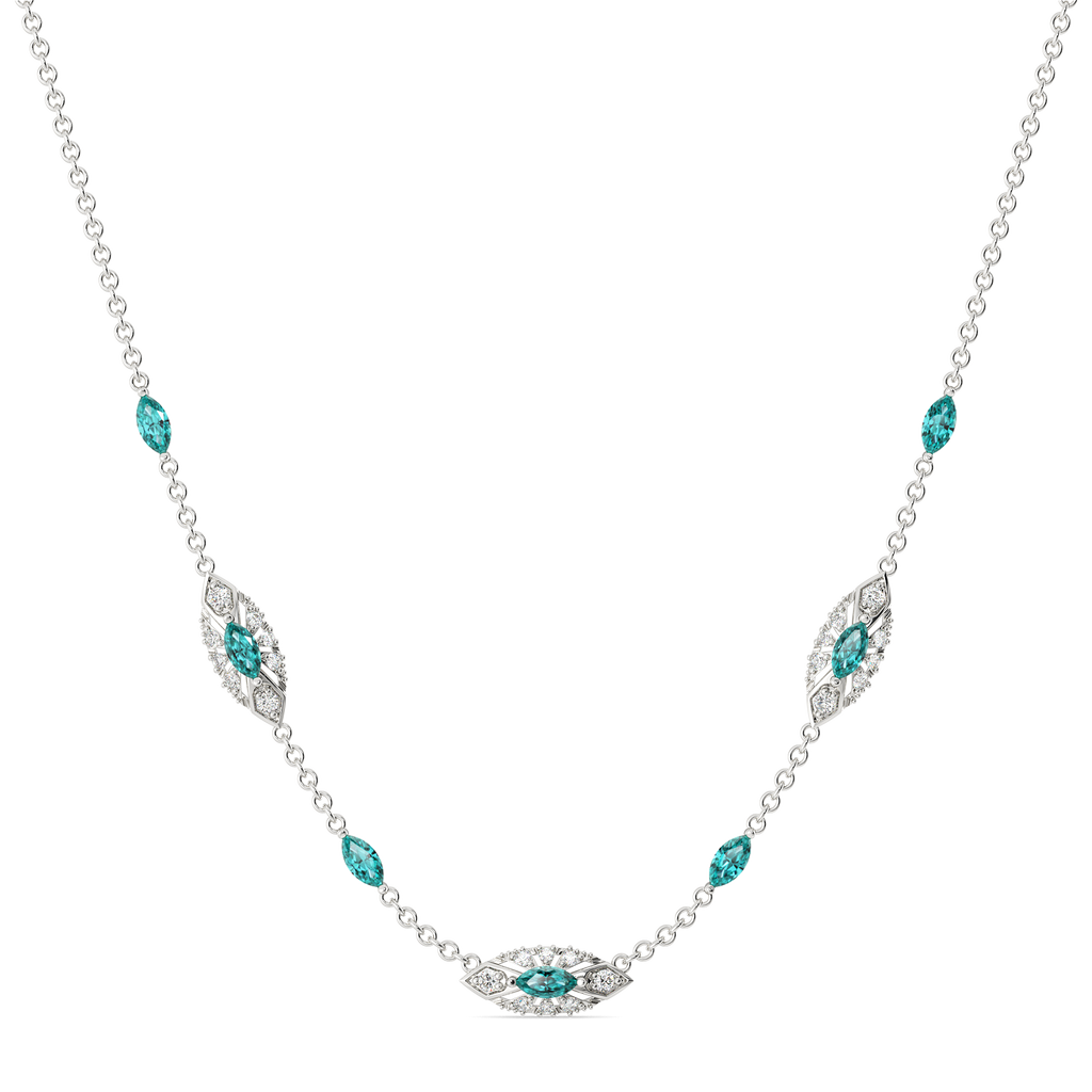 Walk in Cerulean Diamond Necklaces