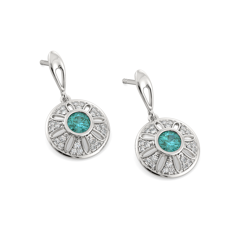 Drenched in Cerulean Diamond Earrings