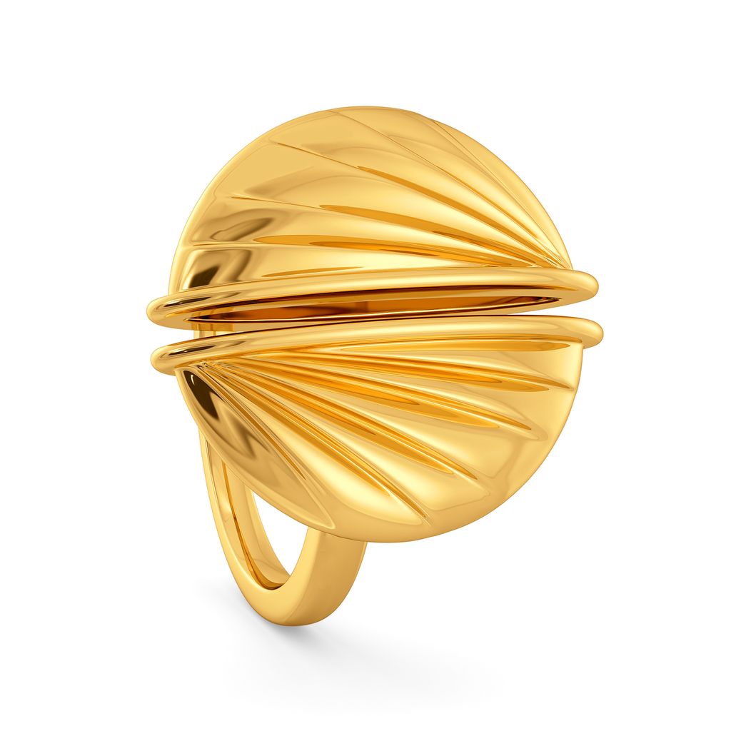 Pleats So Puffed Gold Rings image