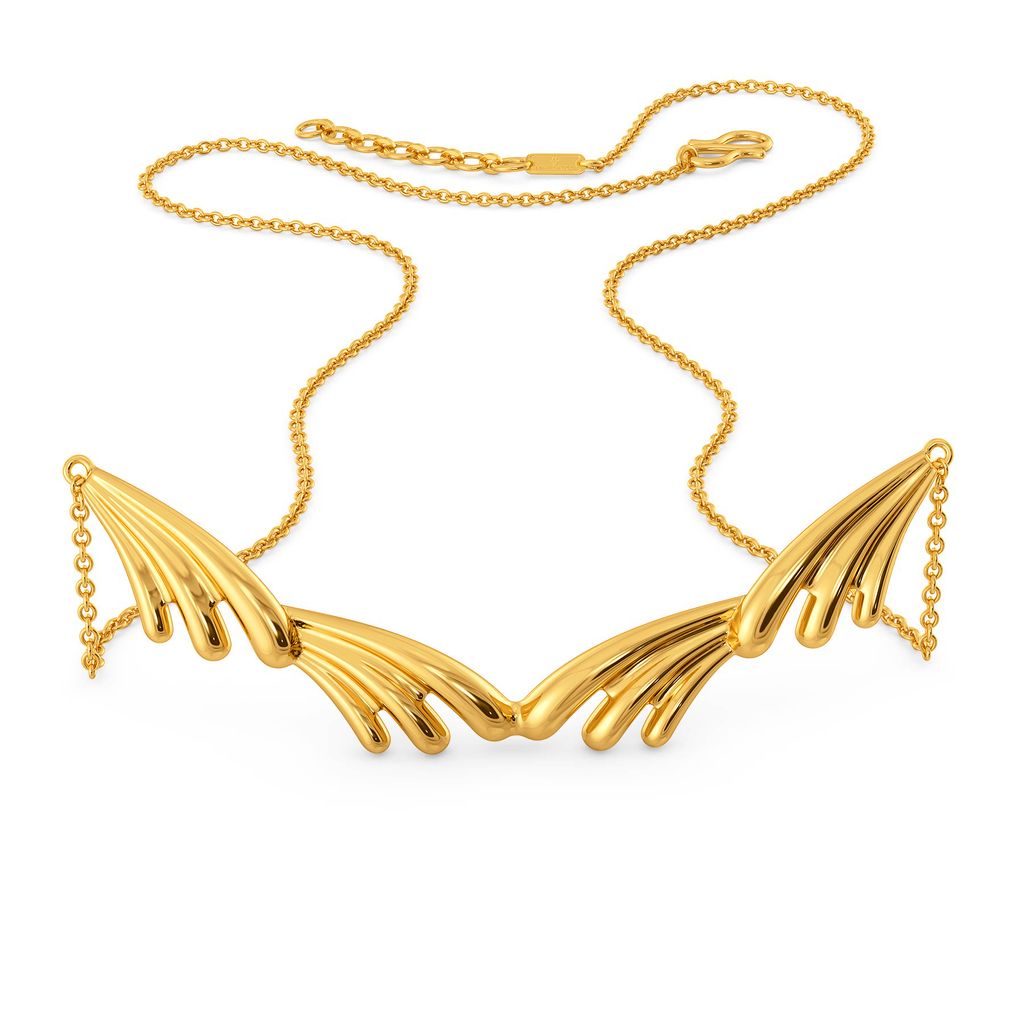 Wings of Puff Gold Necklaces