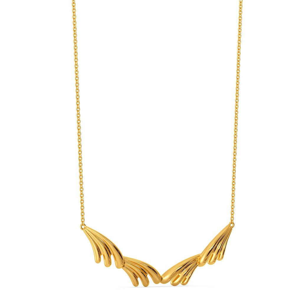 Wings of Puff Gold Necklaces