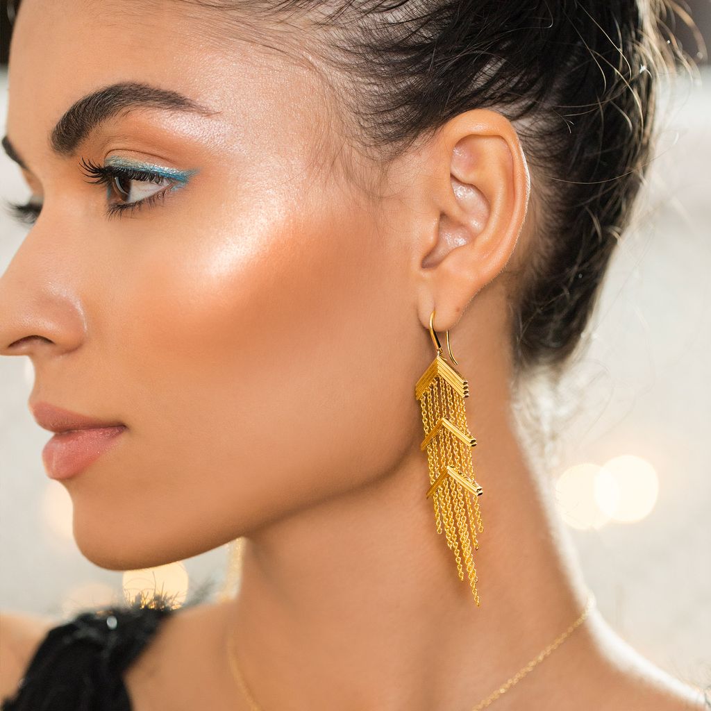 Fringe Fantastic Gold Earrings