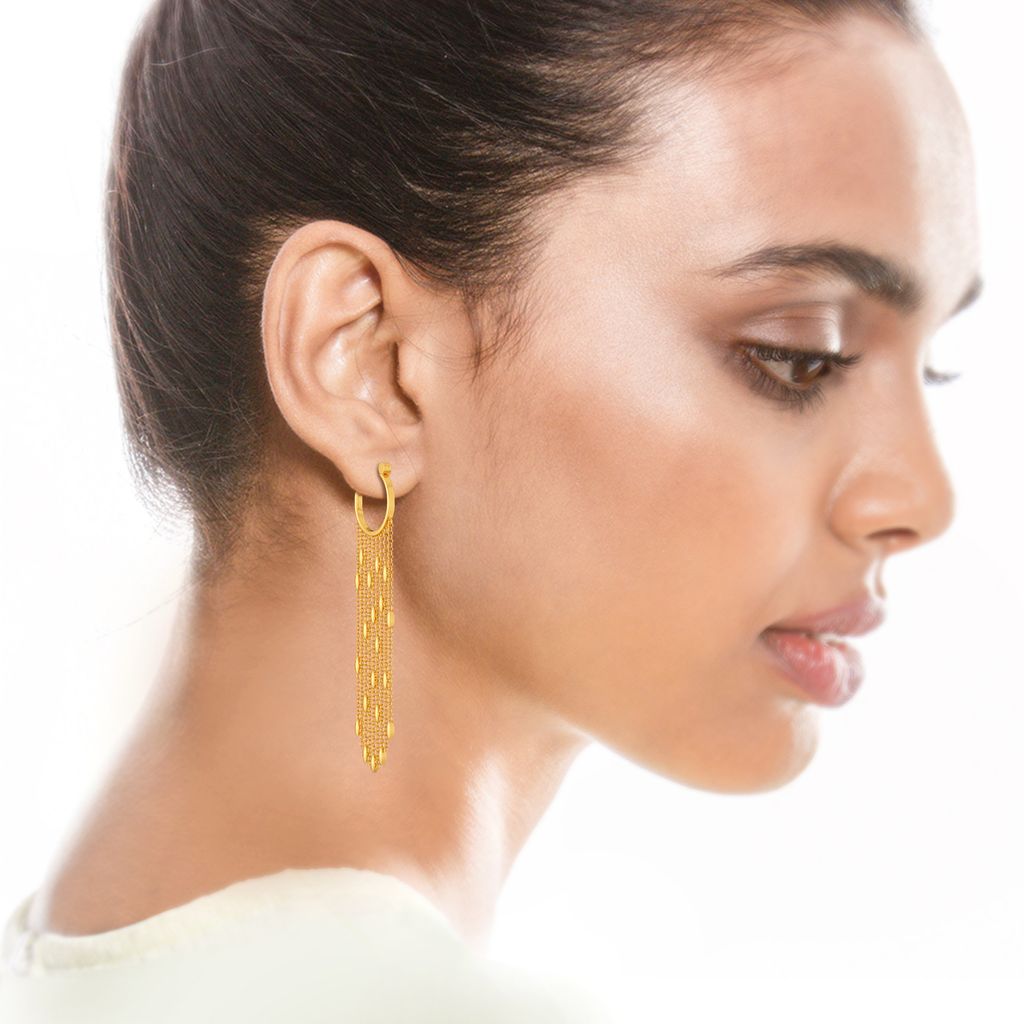 Fringe Fusion Gold Earrings
