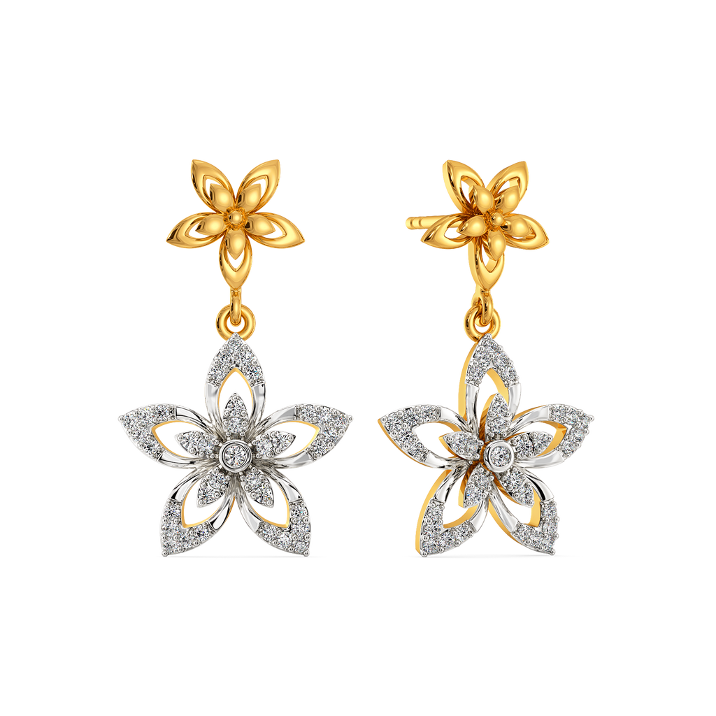 Wearing My Florals Diamond Earrings