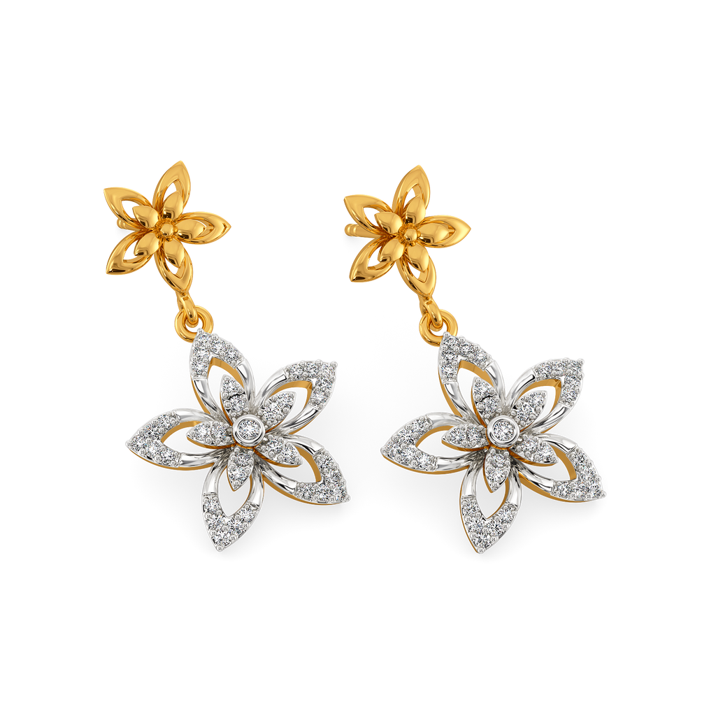 Wearing My Florals Diamond Earrings