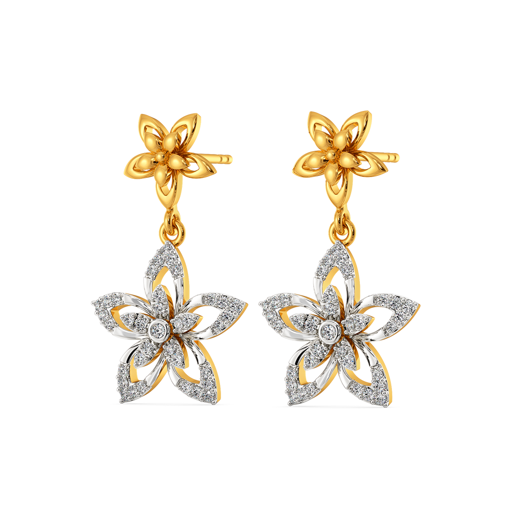 Wearing My Florals Diamond Earrings