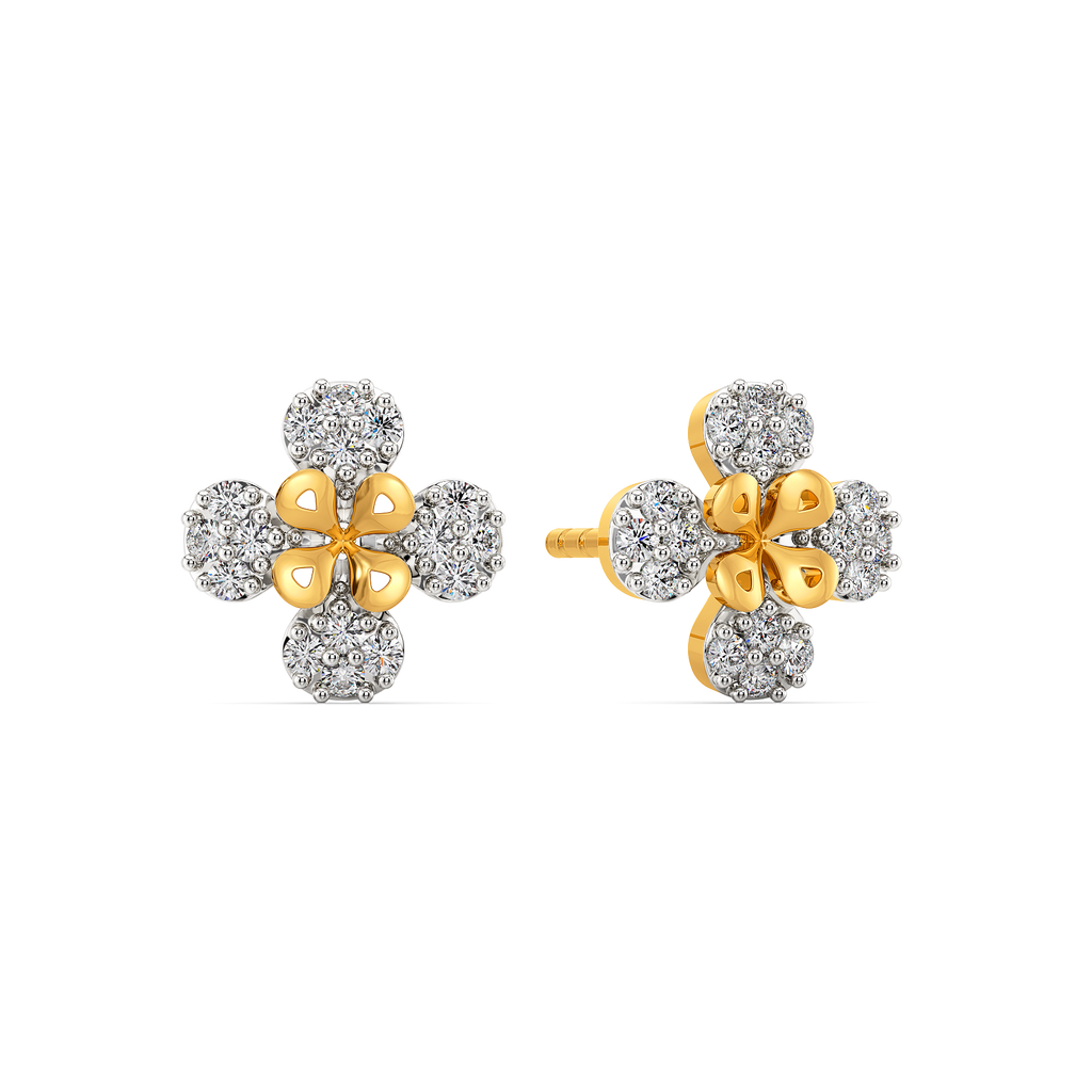 Wearing My Florals Diamond Earrings