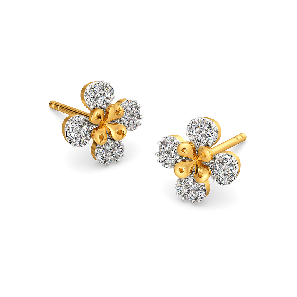 Wearing My Florals Diamond Earrings