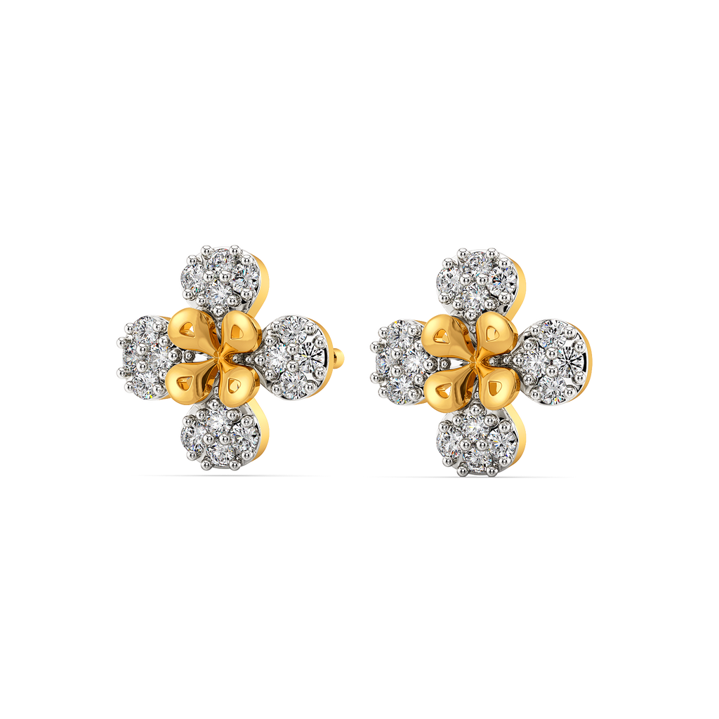 Wearing My Florals Diamond Earrings