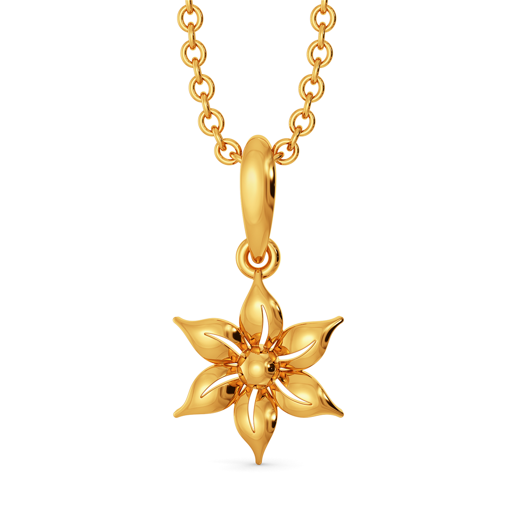 In Full Floral Bloom Gold Pendants