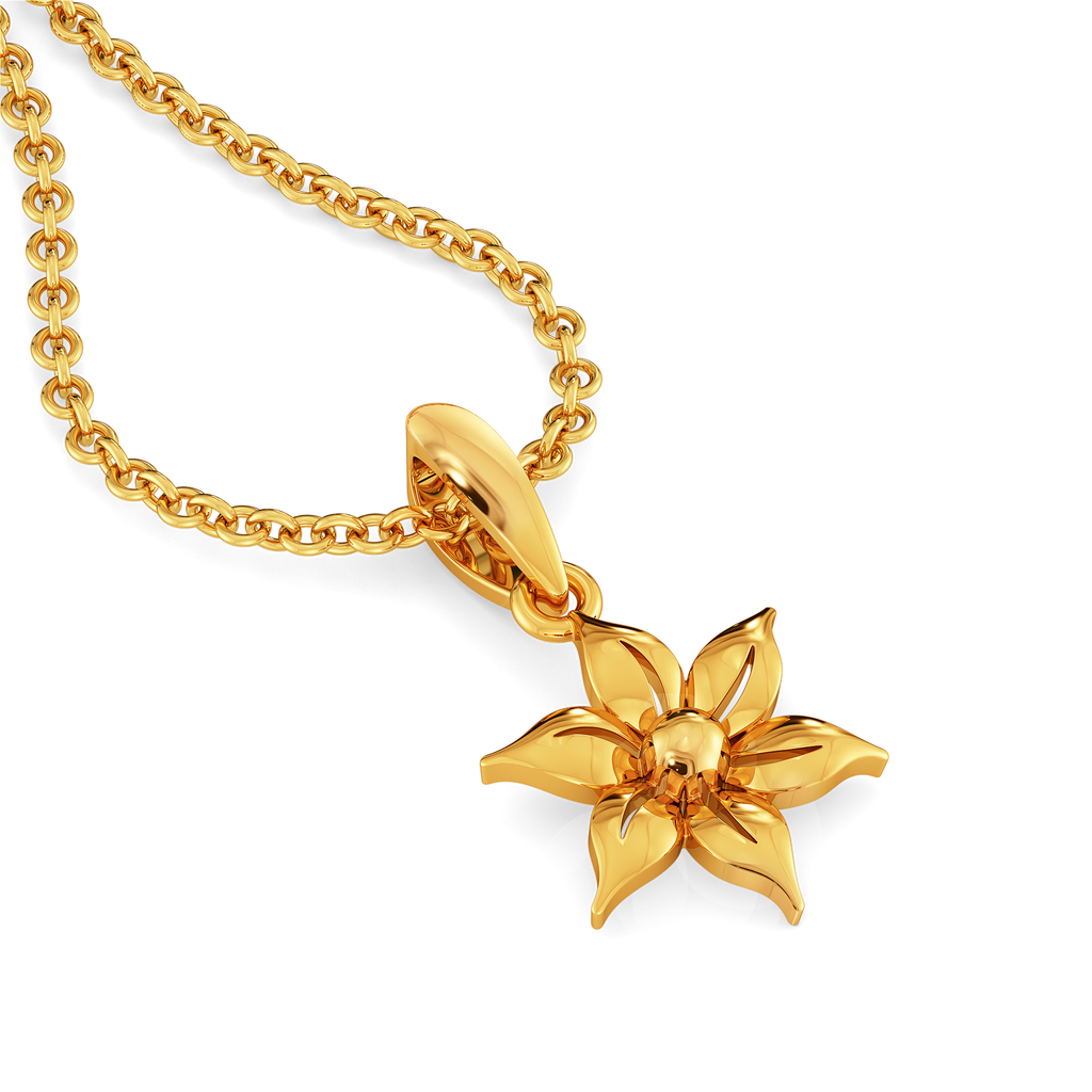 In Full Floral Bloom Gold Pendants