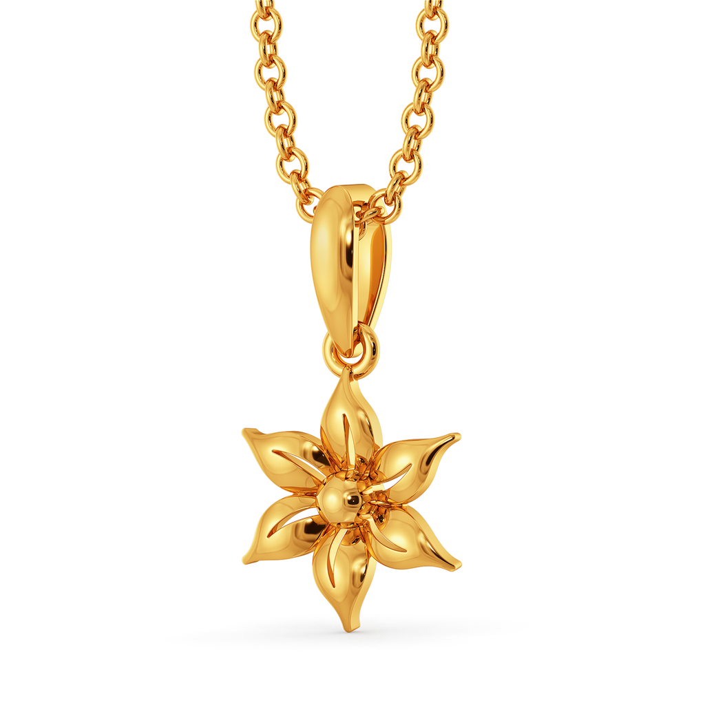 In Full Floral Bloom Gold Pendants