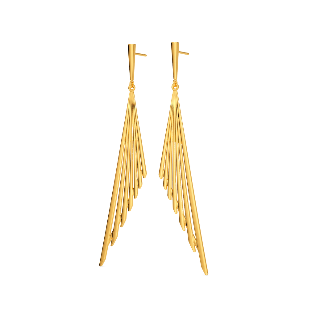 Long Fin Gold Earrings