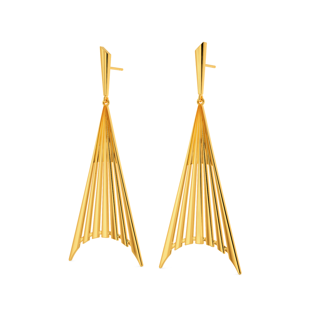 Stretch out Gold Earrings
