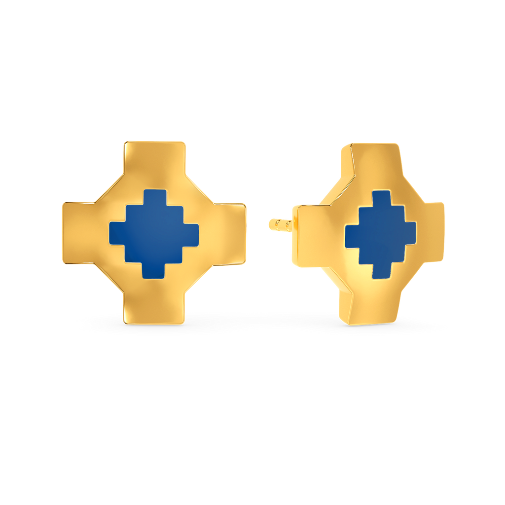 Denim Jazz Gold Earrings