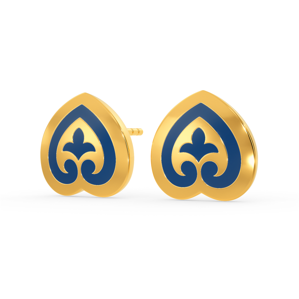 Dynamic Hearts Gold Earrings