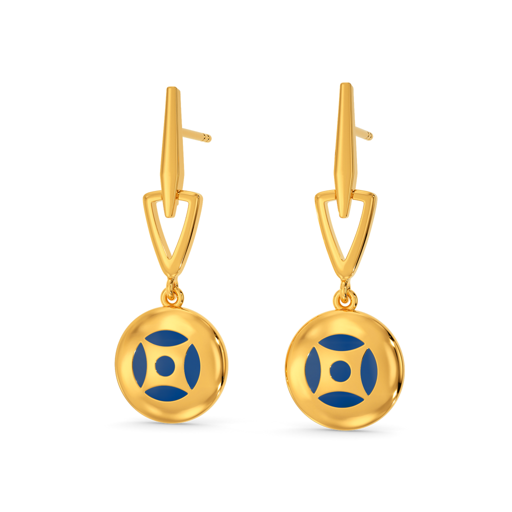 Denim Party Gold Earrings