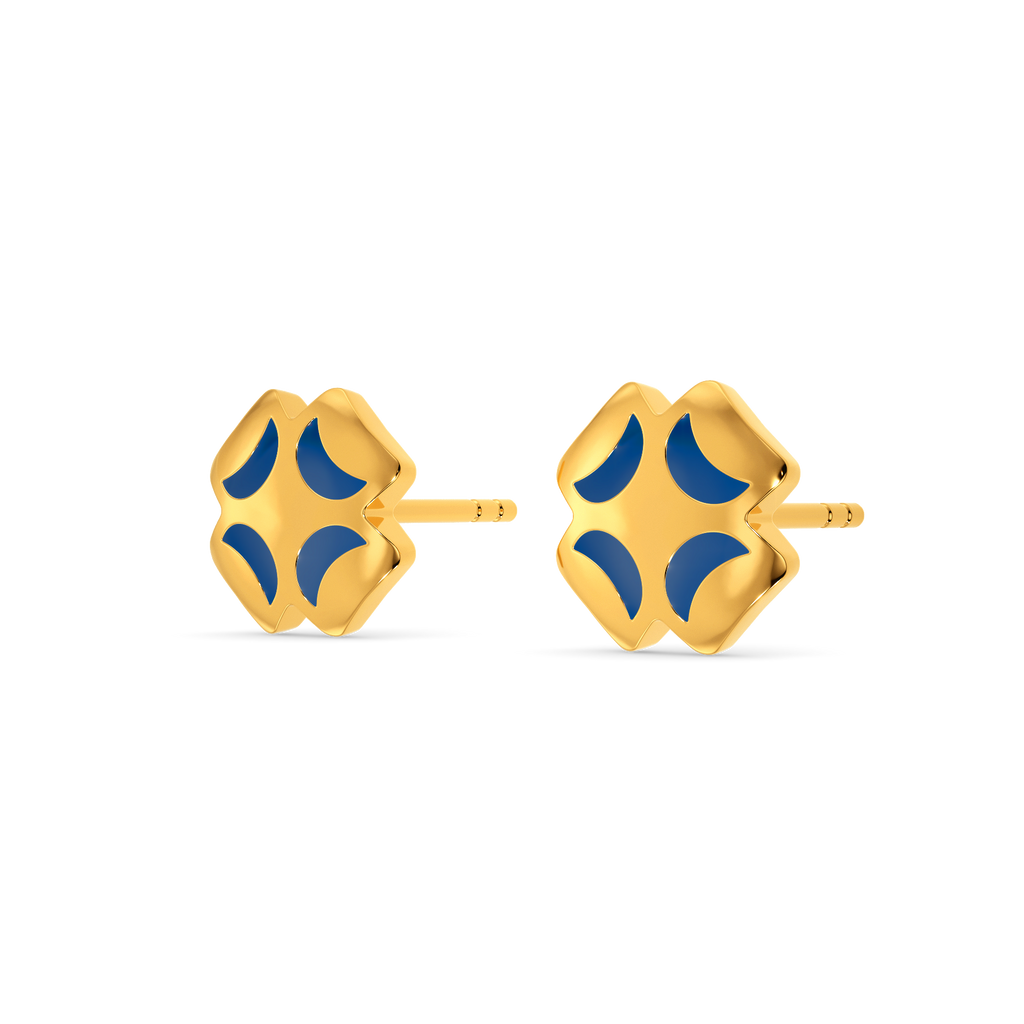 Denim Party Gold Earrings