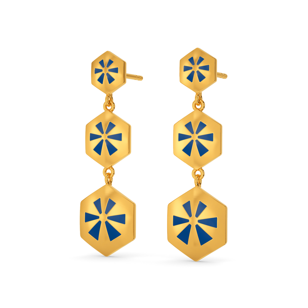 Dream In Denim Gold Earrings
