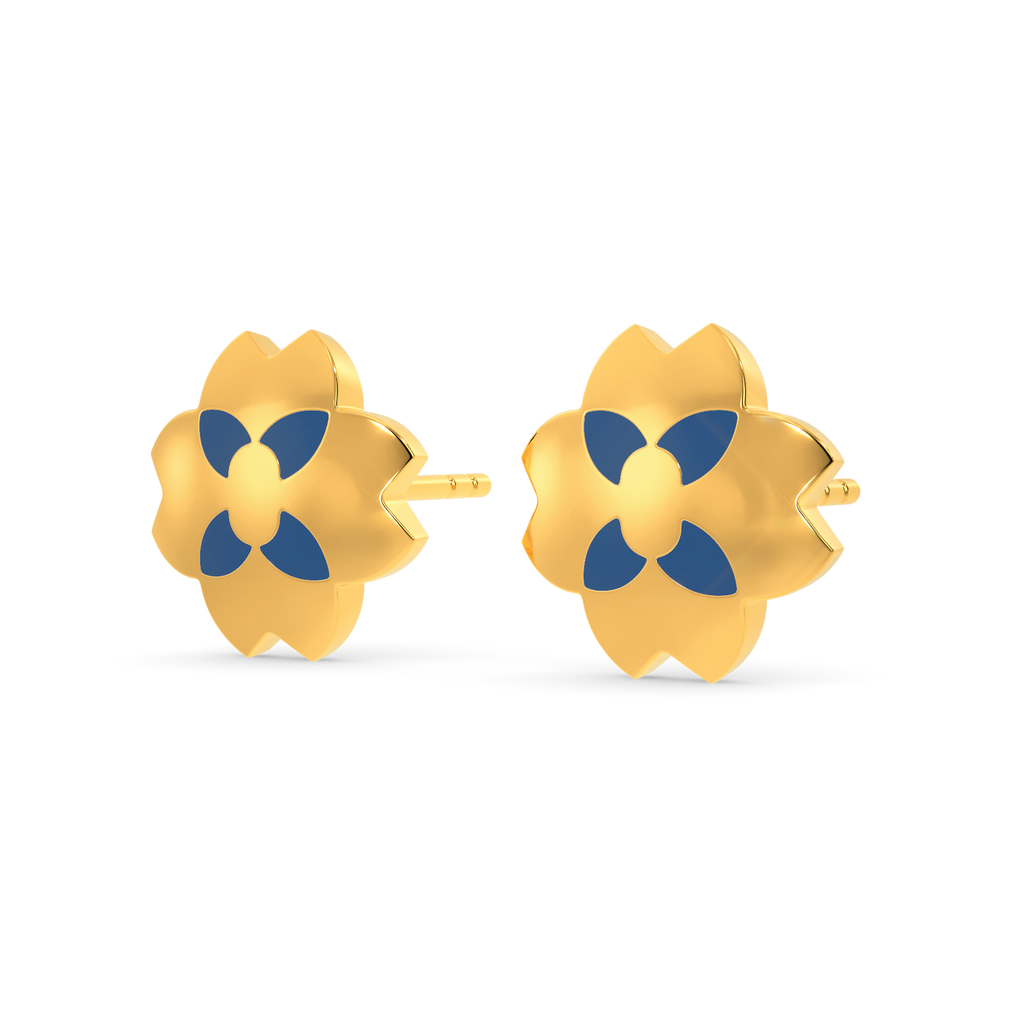 Denim Crush Gold Earrings