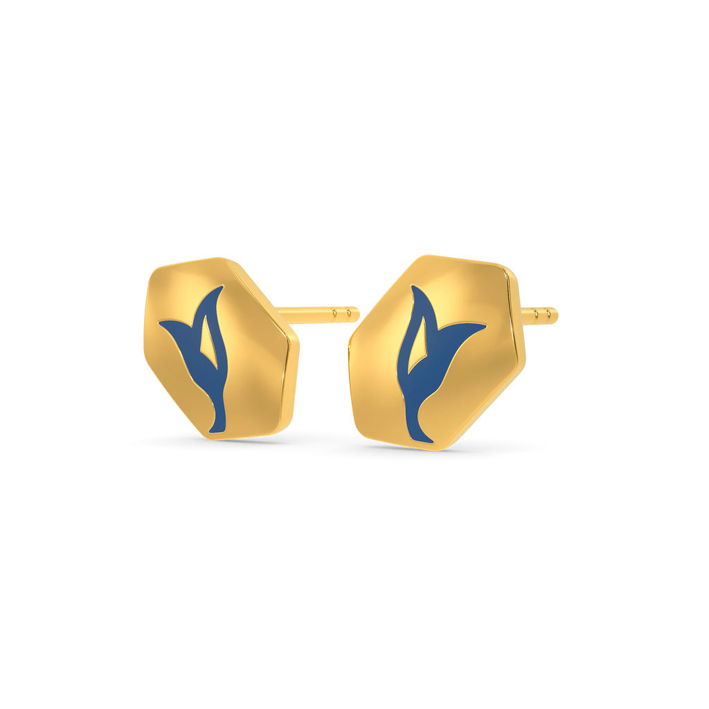 Embellished Blue Gold Earrings