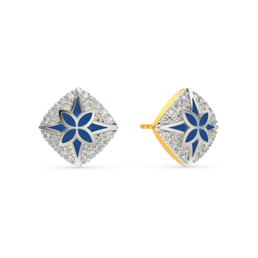 Denim Star Diamond Earrings