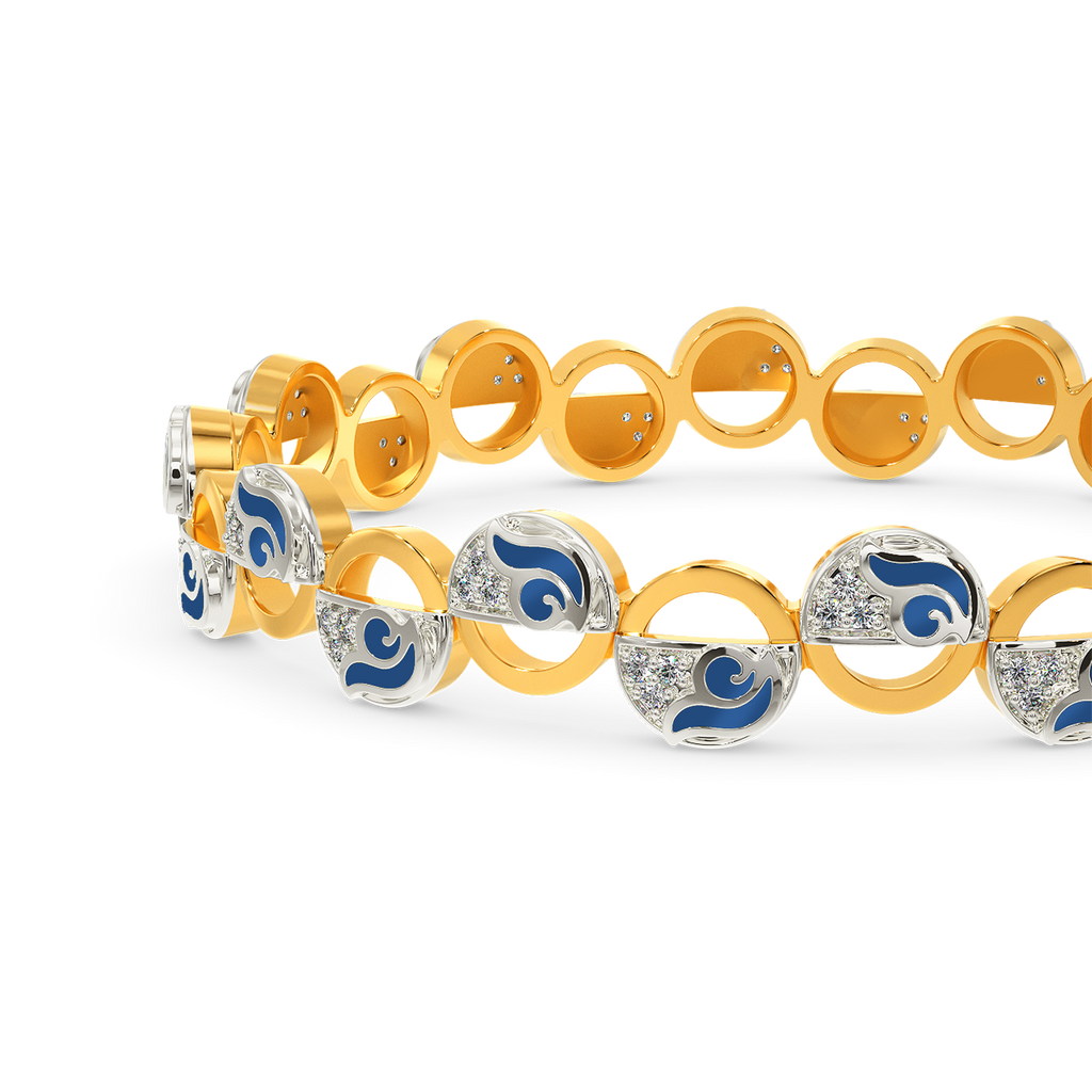 Fancy In Blue Diamond Bangles