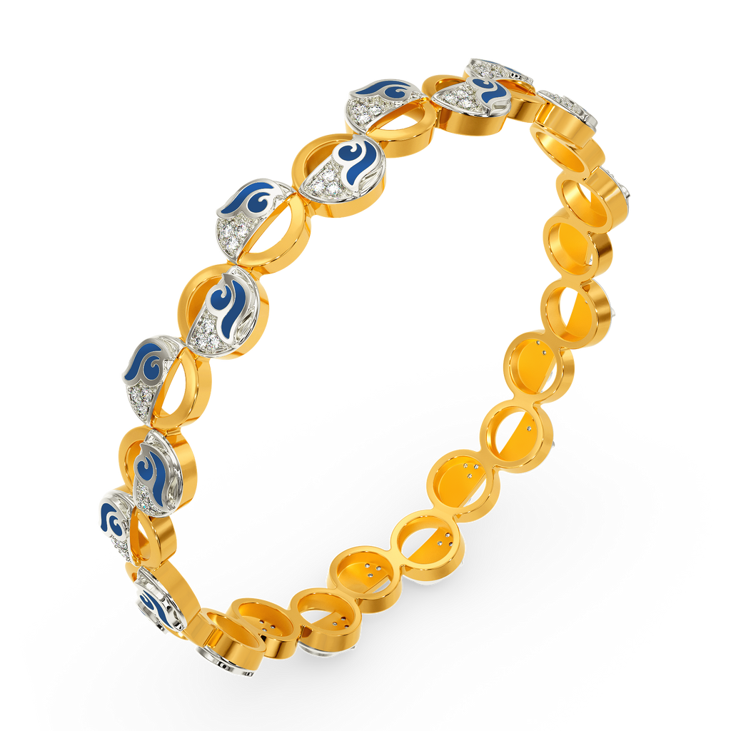 Fancy In Blue Diamond Bangles