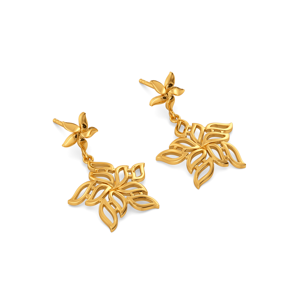 Blooms in Motion Gold Earrings