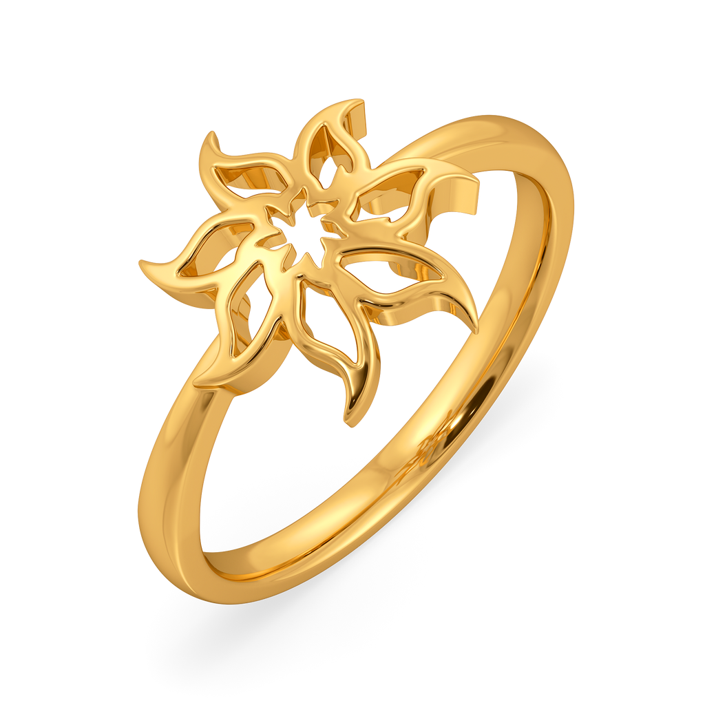 Whirling Botanica Gold Rings
